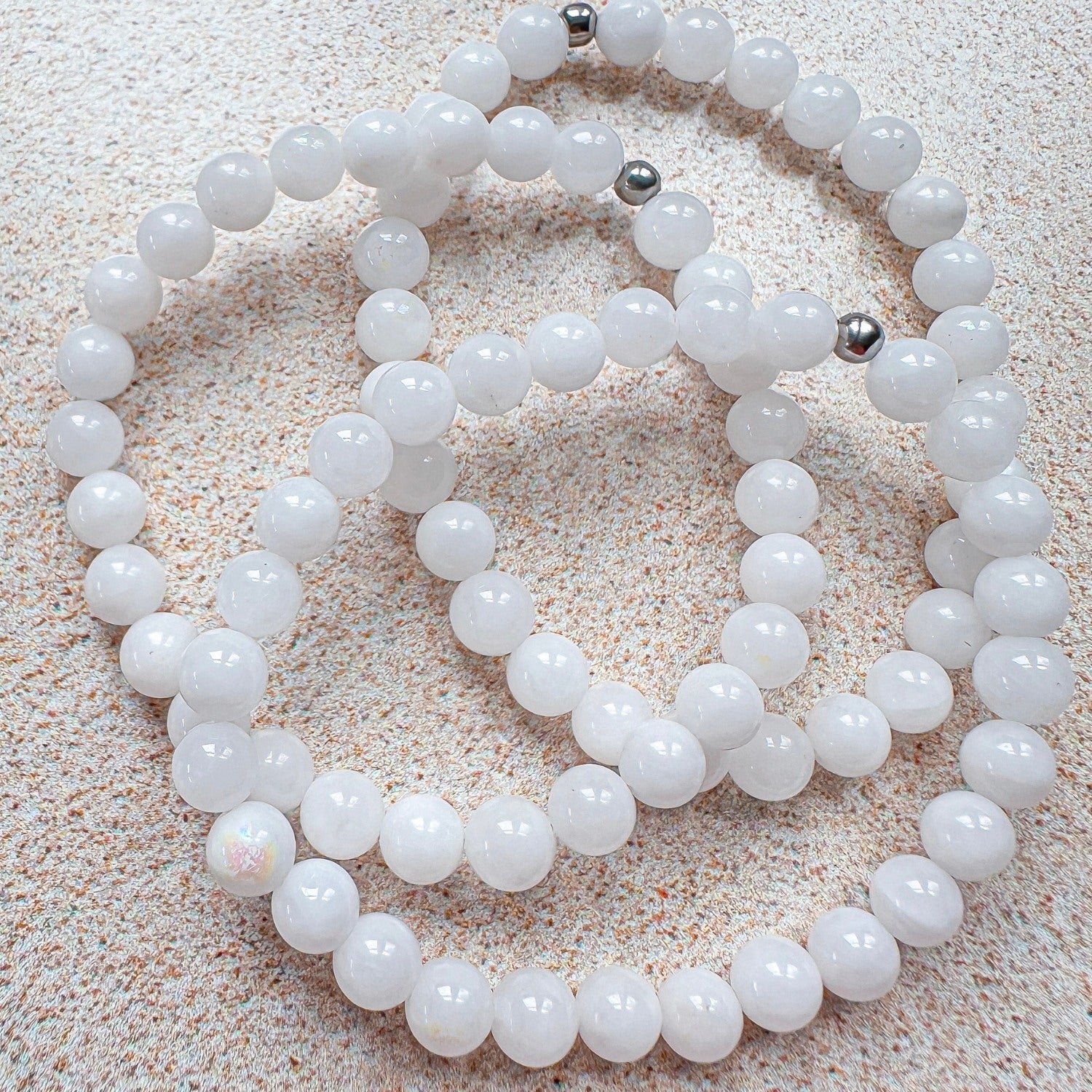 White Jade Mini Stacker Bracelet