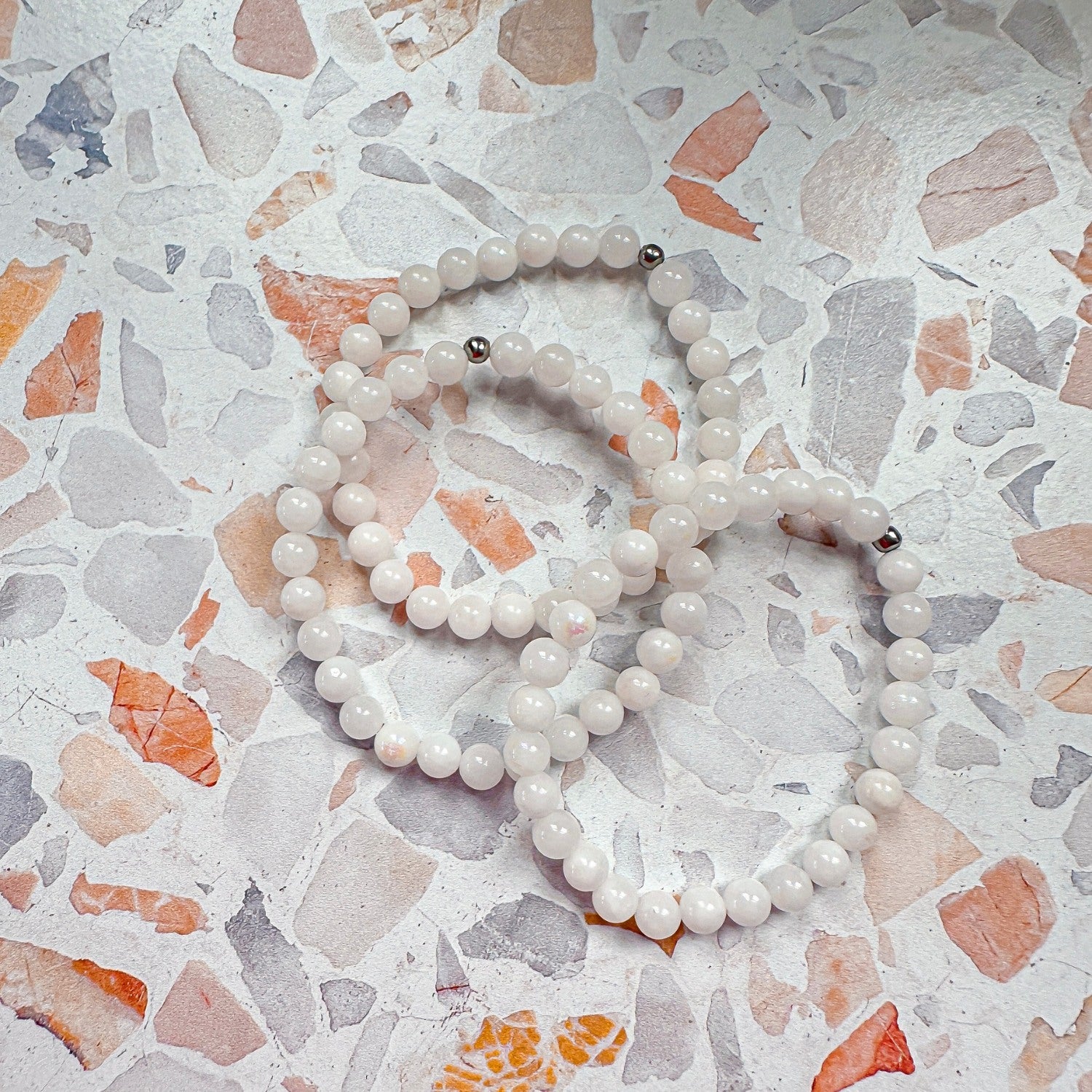 White Jade Mini Stacker Bracelet