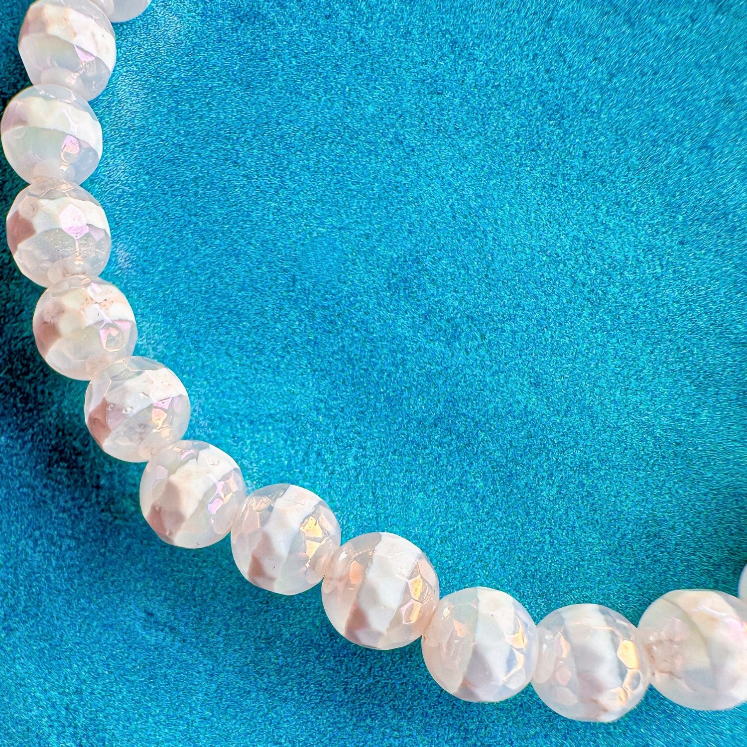 white lined beaded bracelet for women