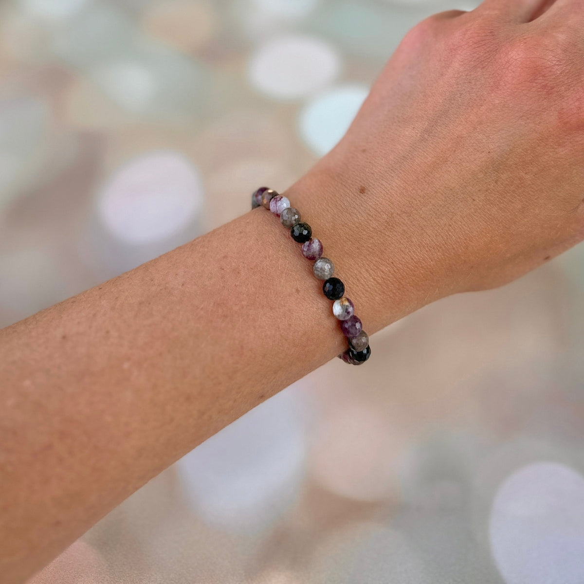 Mixed Tourmaline Faceted Mini Stacker Bracelet