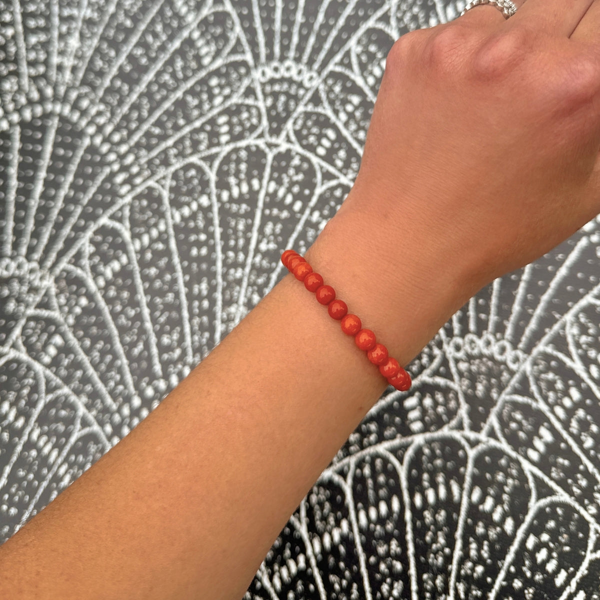 Orange Jade Mini Stacker Bracelet