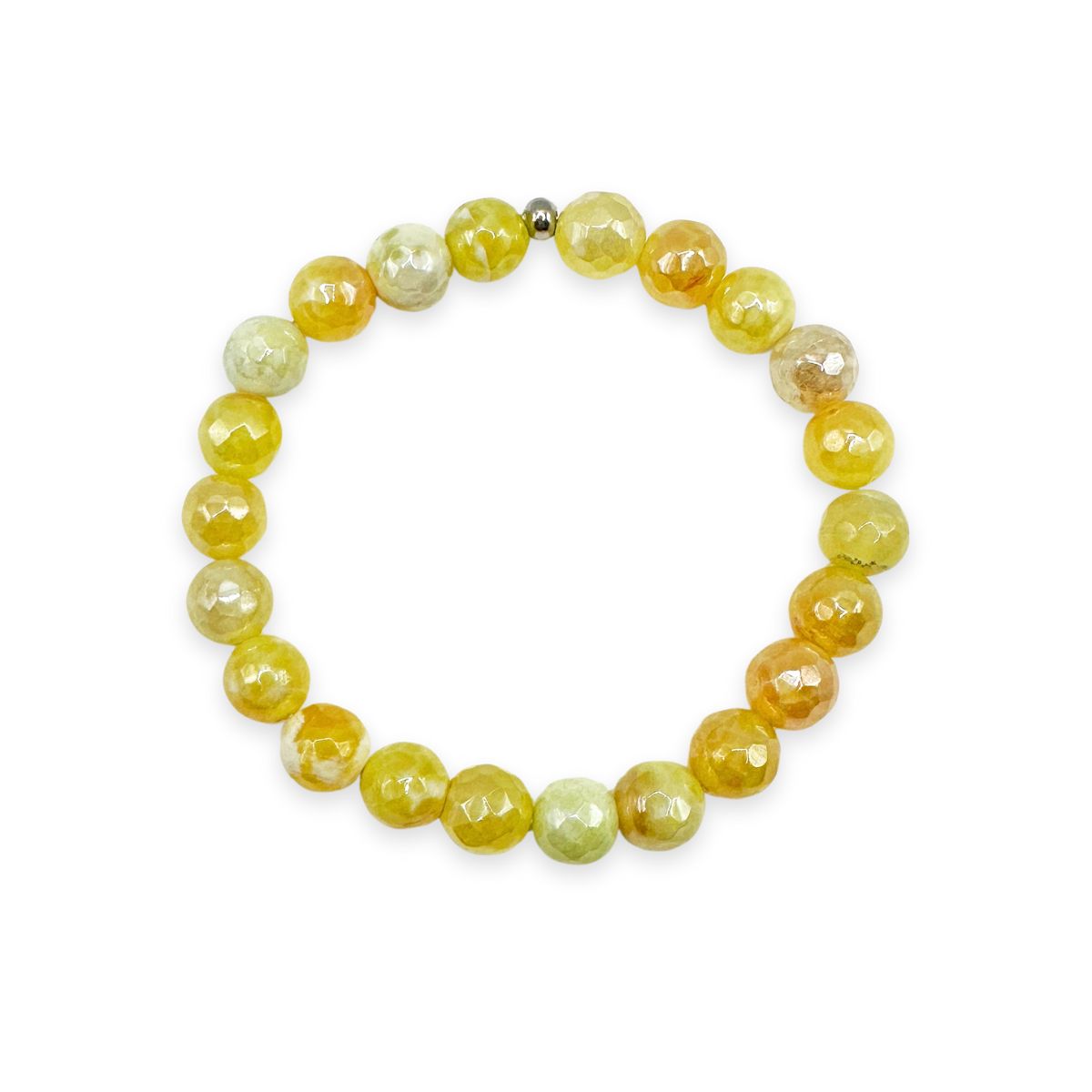 womens beaded bracelet in 8mm yellow fire agate from Featherly