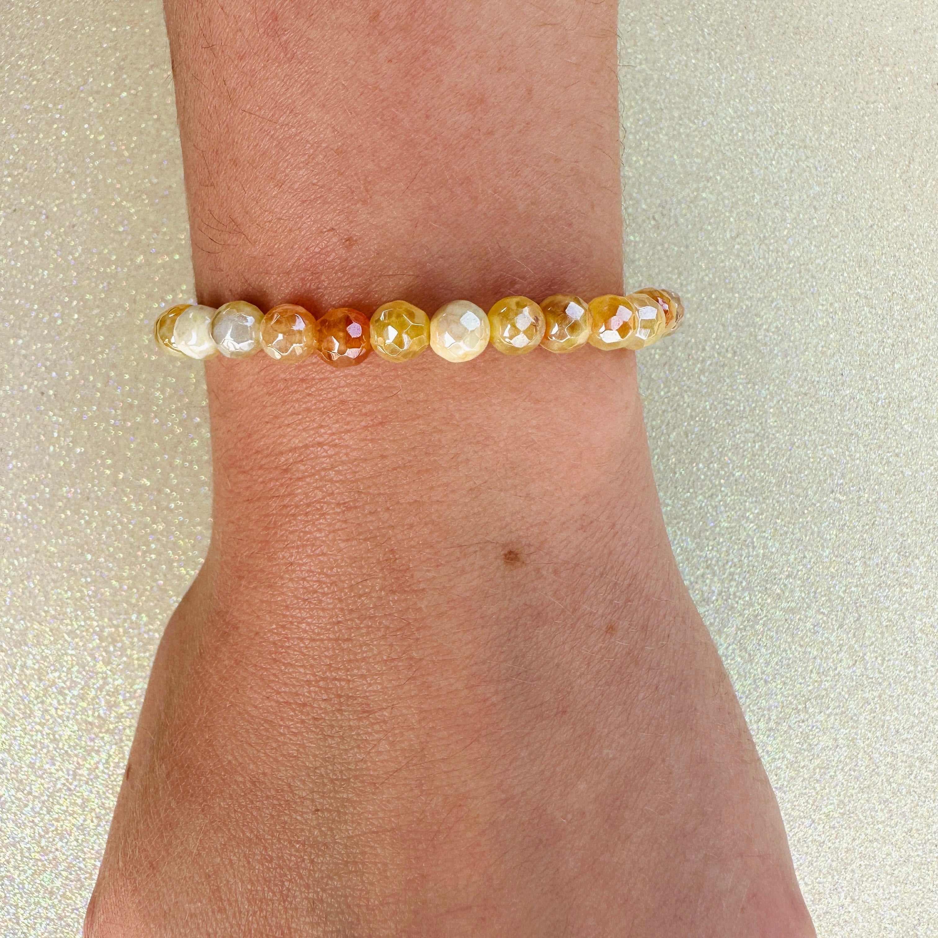 Positivity & Passion - Yellow Fire Agate Mini Stacker Bracelet