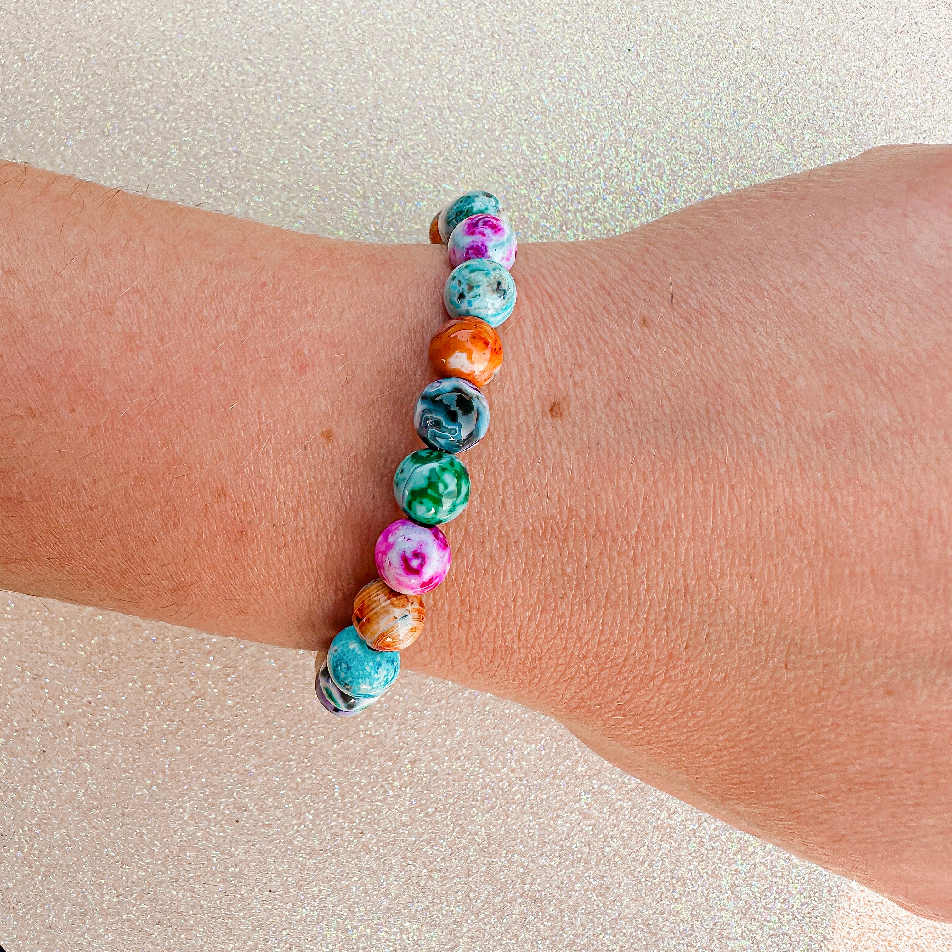 Balance - Rainbow Agate Stacker Bracelet