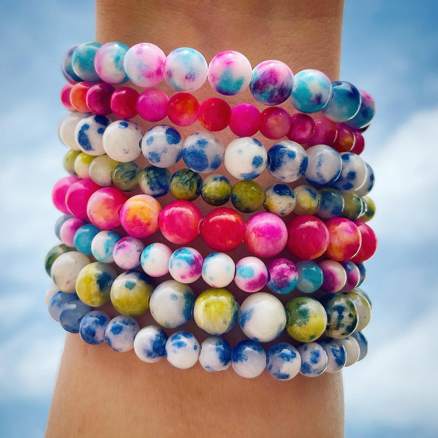 Love & Happiness - Cotton Candy Jade Stacker Bracelet