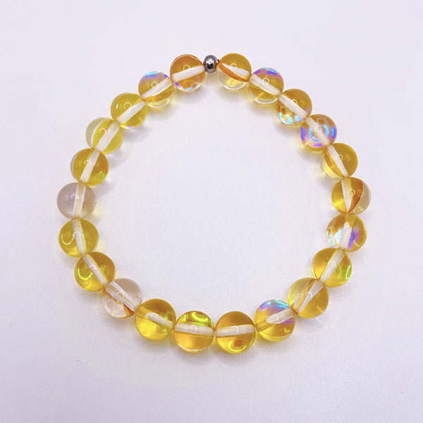 Featherly Yellow Mermaid Glass Stacker Beaded Bracelet