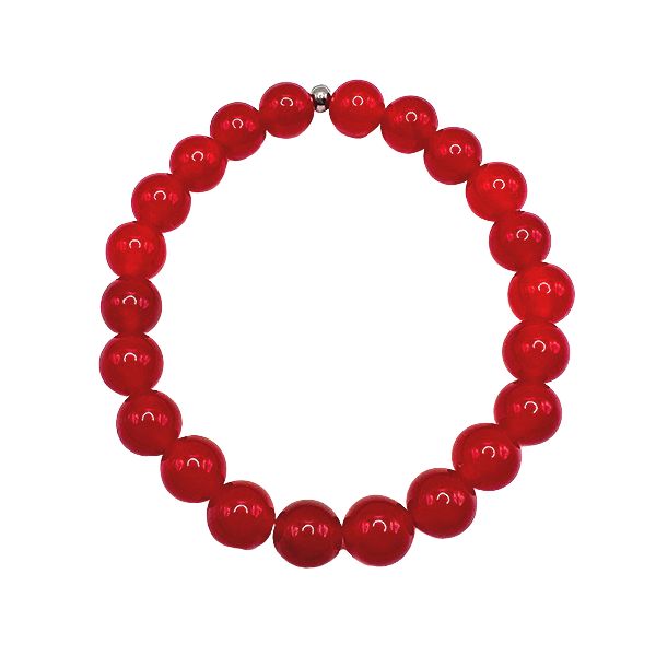 Featherly Red Jade Stacker Crystal Gemstone Beaded Bracelet