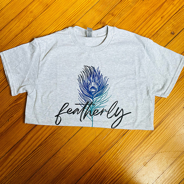 Featherly Vibes Light Gray T-Shirt