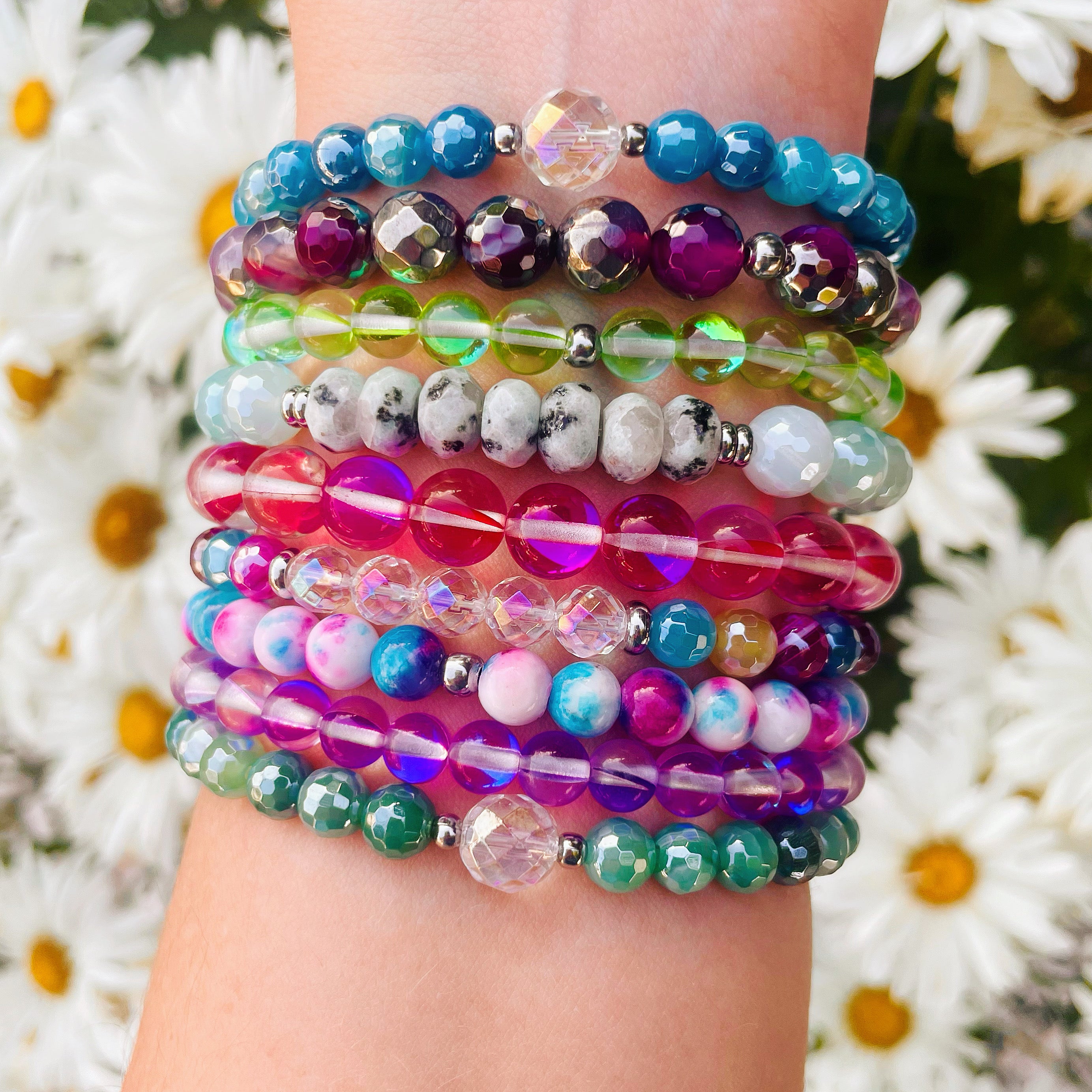 Good Vibes - Multicolor Agate Zest Stacker Bracelet