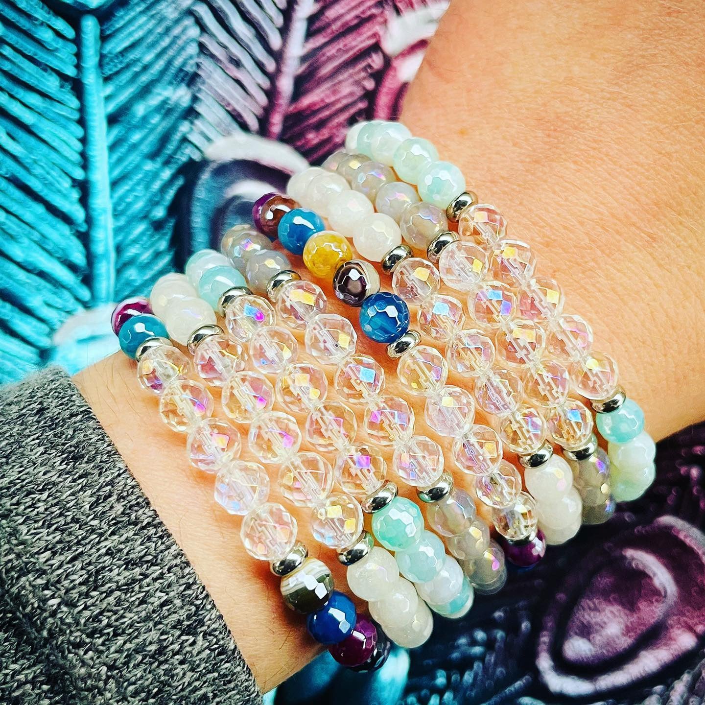 Good Vibes - Gray Agate Zest Stacker Bracelet