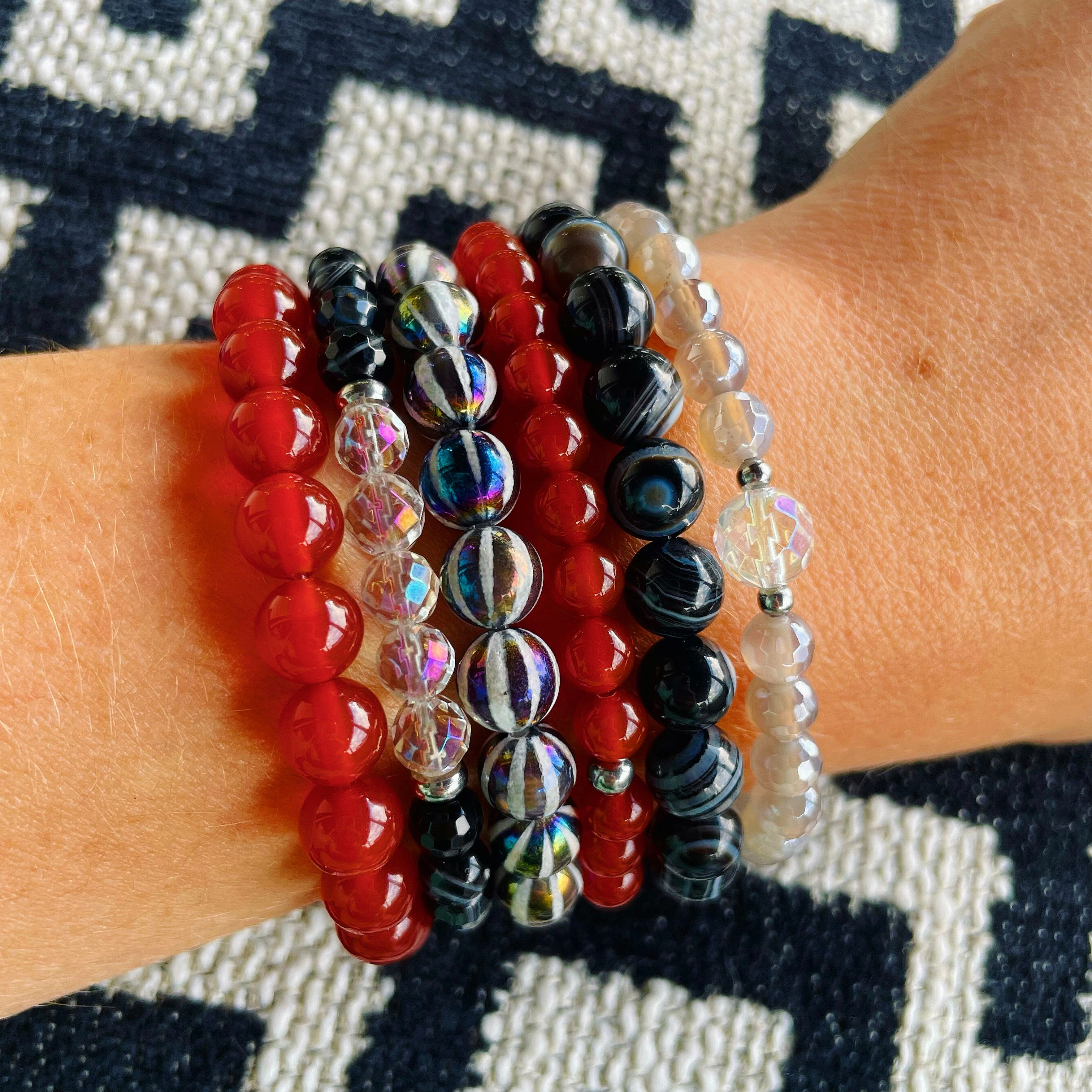 Balance - Black Striped Agate Stacker Bracelet