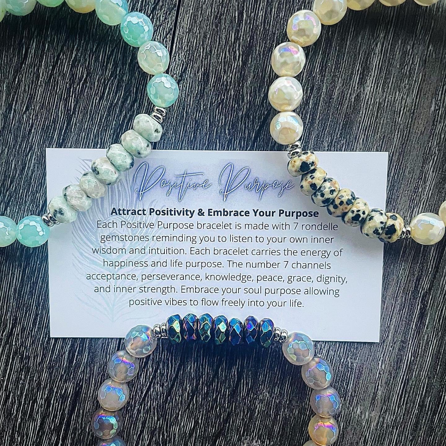 Positive Purpose - Kiwi Jasper and Light Blue Agate Bracelet