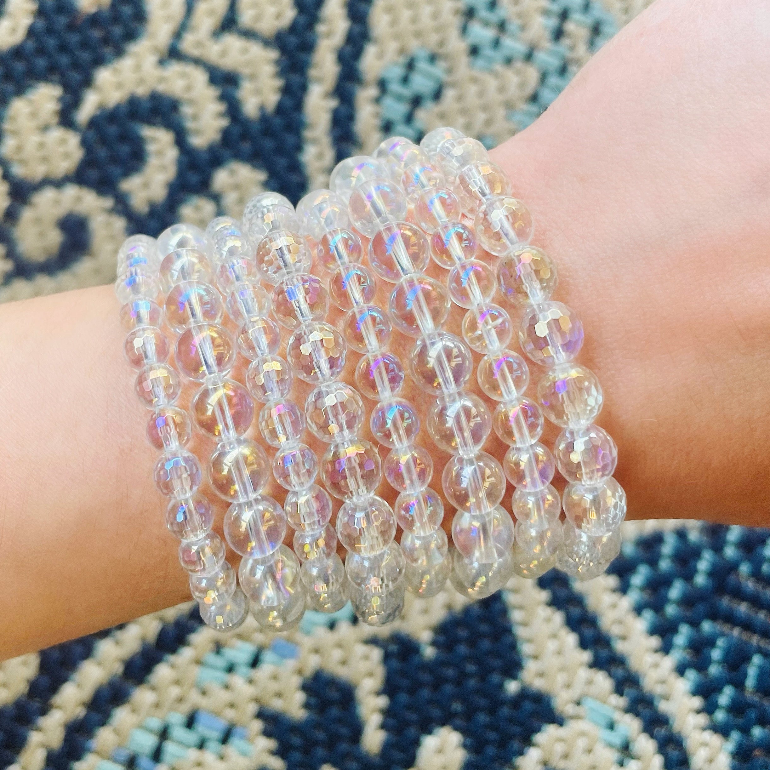 Power - Rainbow Quartz Faceted Stacker Bracelet